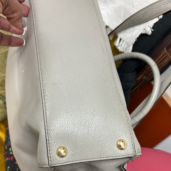 Michael Kors Gray Shoulder Bag with Gold Accents - Picture 12 of 16